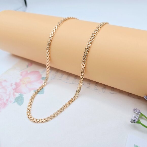 Elegant Rose Gold Plated Link Chain Necklace – 50cm Length, XPNL0065 - Picture 1 of 12